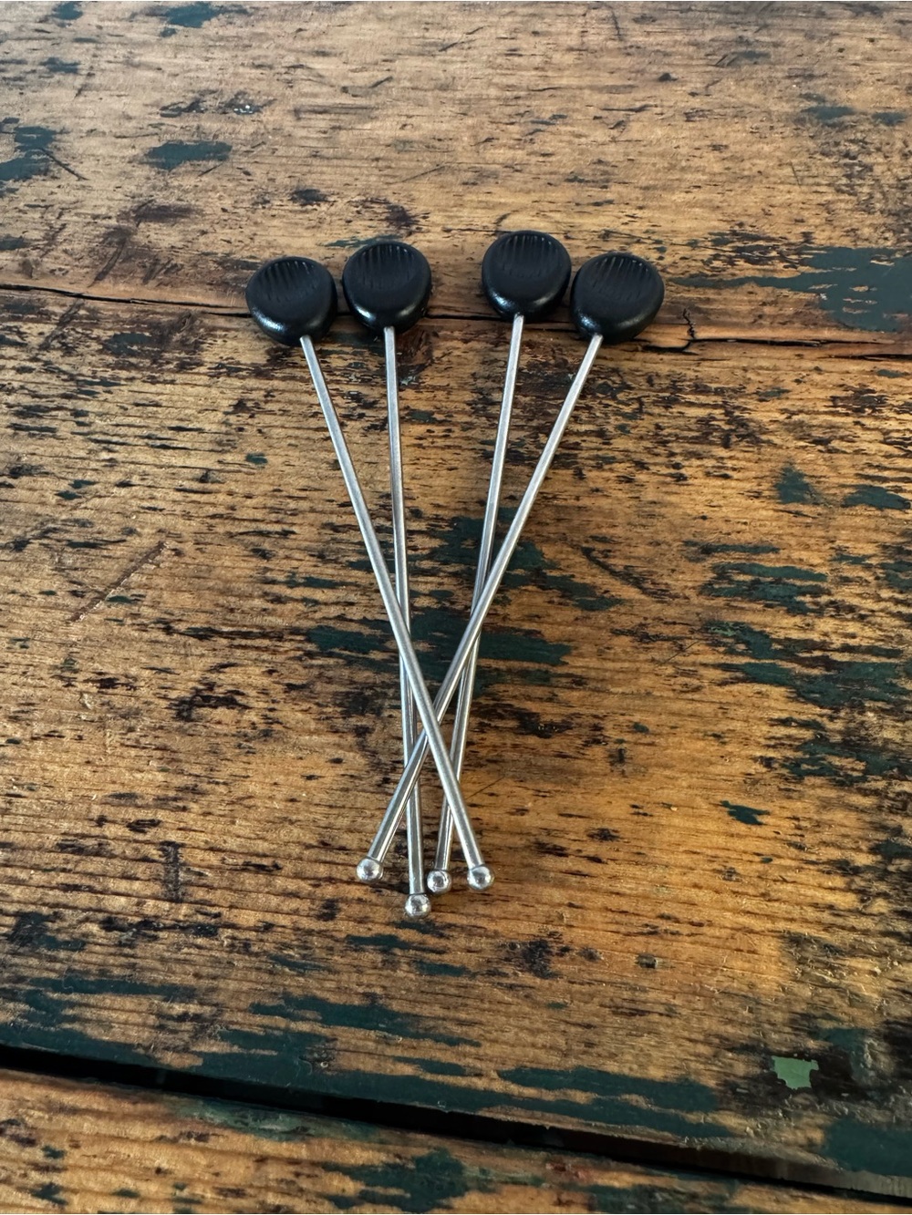 Black and Stainless Stir Sticks